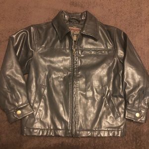 Boys XS Black Leather Jacket